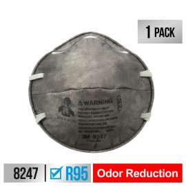 7100160544 8247H1-DC Workshop Odor Respirator, 8247H1-DC, 1 each/pack, 12 packs/case
