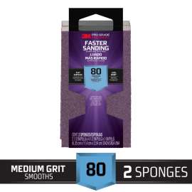 7100170019 Pro Grade Precision™ Faster Sanding Sanding Block Sponge 2pk, 24000PGP-M-2, 2.5 x 4.5 x 1in, 80 grit, 2 each/pack