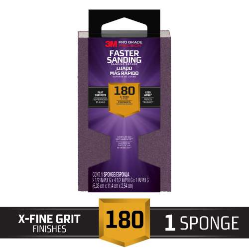 7100170030 Pro Grade Precision™ Faster Sanding Sanding Block Sponge, 24002PGP-XF-B, 2.5 in x 4.5 in x 1 in, 180 grit, X-Fine, 12/cs