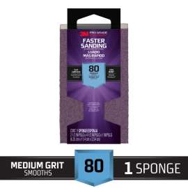 7100170036 Pro Grade Precision™ Faster Sanding Sanding Block Sponge, 24000PGP-M-B, 2.5 in x 4.5 in x 1 in, 80 grit, Medium, 12/cs