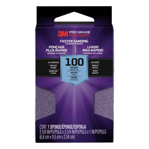 7100170056 Pro Grade Precision™ Faster Sanding Block Sponge, 24001TRIP-F-B, 2 5/8 in x 3.75 in x 1 in, Fine, 12/cs