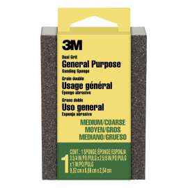 7100173158 Sanding Sponge, 909-ESF, Dual Grit Block, 3 3/4 in x 2 5/8 in x 1 in  (9,52 cm x 6,66 cm x 2,54 cm), Medium/Coarse, 24ea/cs