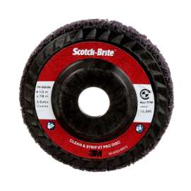 7100175393 Scotch-Brite™ Clean and Strip XT Pro Disc, XO-DC, SiC Extra Coarse, Purple, 4-1/2 in x 7/8 in, Type 27, 10 ea/Case