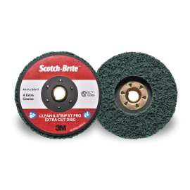 7100175465 Scotch-Brite™ Clean and Strip XT Pro Extra Cut TN Quick Change Disc, XC-DN, A/O Extra Coarse, Green, 4-1/2 inx5/8in-11, 10 ea/Case
