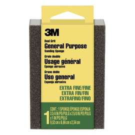 7100176010 Sanding Sponge, 907-ESF, Dual Grit Block, 3 3/4 in x 2 5/8 in x 1 in  (9,52 cm x 6,66 cm x 2,54 cm), Extra Fine/Fine, 24 ea/cs