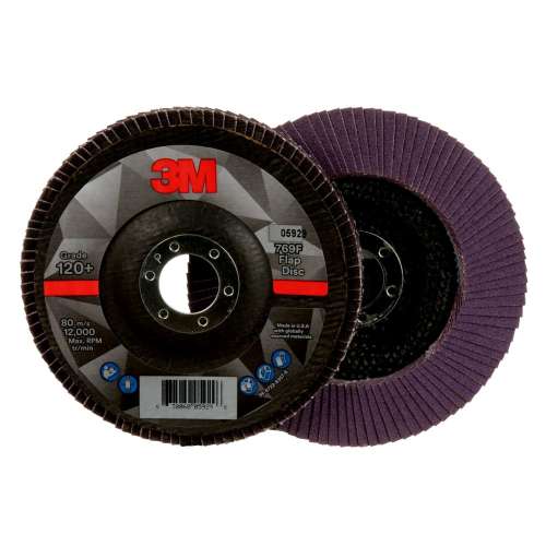 7100177972 Flap Disc 769F, 120+, T29, 5 in x 7/8 in, 10 ea/Case