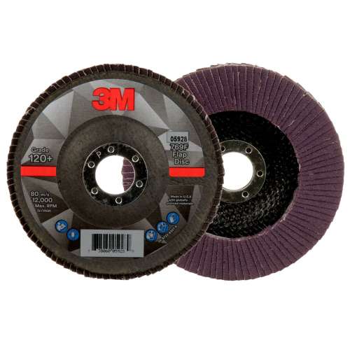 7100178088 Flap Disc 769F, 120+, T27, 5 in x 7/8 in, 10 ea/Case