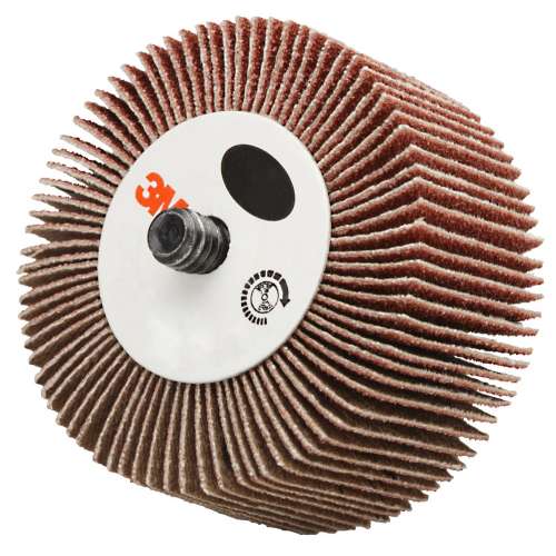 7100178230 Flap Wheel 244D, 60 X-weight, Type 84, 2 in x 1 in x 1/4 in-20 External, 10 ea/Case