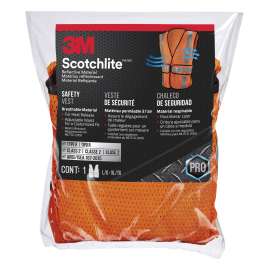 7100178461 94625-80030-PS Reflective Construction Safety Vest with 5 Point Tear Away, Class 2, Hi-Viz Orange, 94625-80030-PS, 5/cs