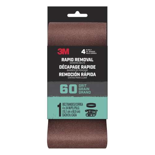 7100188482 Rapid Removal 4 x 24 inch Power Sanding Belt, 60 grit, Belt4x241pk60, 1 pk, 10/case