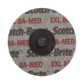 7100191313 Scotch-Brite™ Roloc™ EXL Unitized Wheel, XL-UR, 8A Medium, TR, 3 in x 1/8 in, SPR 43292A, 10/Carton, 40 ea/Case