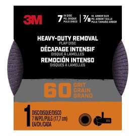 7100197827 Heavy Duty Removal 7 inch Flap Disc, 60 grit, FlpDisc7in60, 1/pk, 12/case
