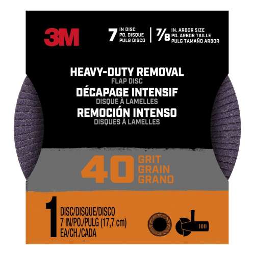 7100198043 Heavy Duty Removal 7 Inch Flap Disc FLPDisc7In40, 40 Grit, 1/Pk, 12/Case