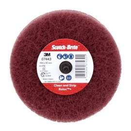7100199070 Scotch-Brite™ Roloc™+ General Purpose Scuffing Wheel, CF-D4, A/O Very Fine, 4 in x 1-1/8 in, 10 ea/Case