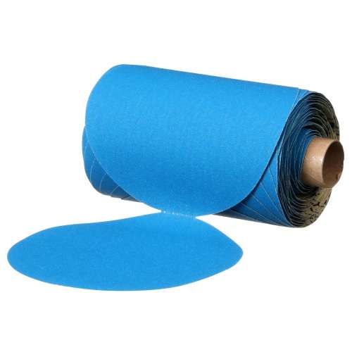 7100199703 Stikit™ Blue Abrasive Disc Roll, 36268, 5 in, 180 grade, No Hole, 100 discs per roll, 5 rolls per case