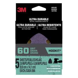 7100200065 Ultra Durable Detail Sanding Sheets, 60 grit, Mouse4pk60, 4/pk, 20/case