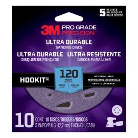 7100202877 Pro Grade Precision™ Ultra Durable Universal Hole Sanding Disc, DUH5120TRI-10T, 5 IN x UH, 120, 10 pack
