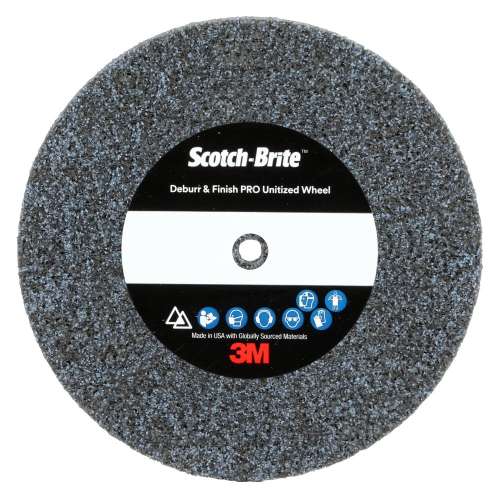 7100212758 Scotch-Brite™ Deburr & Finish Pro Unitized Wheel, DP-UW, 8C Coarse+, 3 in x 1/4 in x 3/8 in