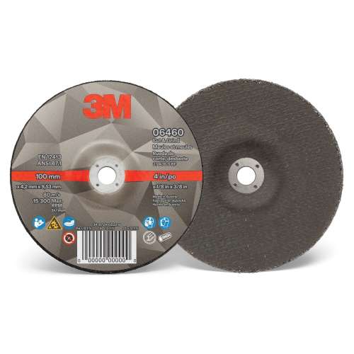 7100213972 Cut & Grind Wheel, 06460, 36+, T27, 4 in x 1/8 in x 3/8 in, 10/Pac, 20 ea/Case