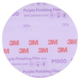 7100215946 Hookit™ Purple Finishing Film Abrasive Disc 260L, 35407, 6 in, Dust Free, P1500, 50 discs per carton, 4 cartons per case