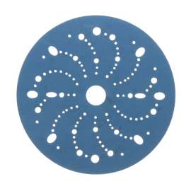 7100216057 Hookit™ Blue Abrasive Disc 321U, 36180, 6 in, 320 grade, Multi-hole, 50 discs per carton, 4 cartons per case