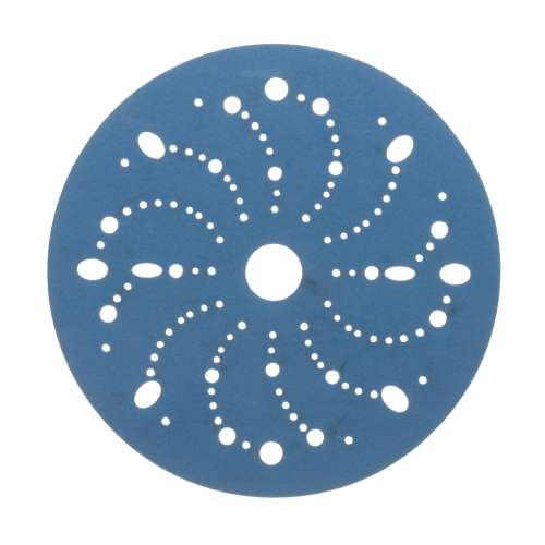 7100216057 Hookit™ Blue Abrasive Disc 321U, 36180, 6 in, 320 grade, Multi-hole, 50 discs per carton, 4 cartons per case
