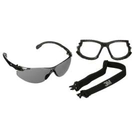 7100221211 S1502SGAF-KT Solus™ 1000 Series, S1502SGAF-KT, Blk Temples, Scotchgard™ Anti-Fog Coating, Gray AF-AS lens, Foam/Strap, 20 ea/Case