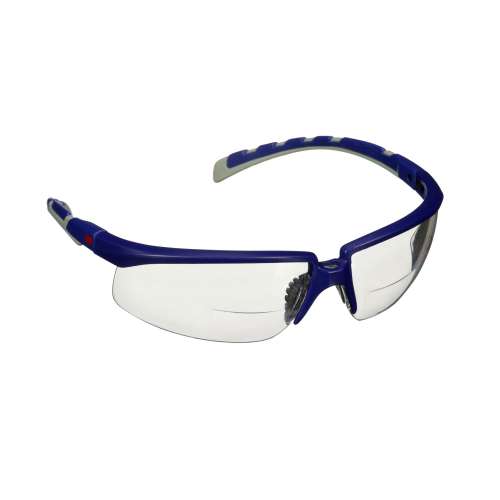 7100222135 S2025AF-BLU Solus™ 2000 Series, S2025AF-BLU, Blue/Gray Temples, Clear Reader +2.5 Anti-Fog/Anti-Scratch lens, 20 ea/Case