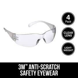 7100227088 7100227088 Safety Eyewear 90953H4-DC, Clear, Clear Lens, Anti-Scratch, 10/case