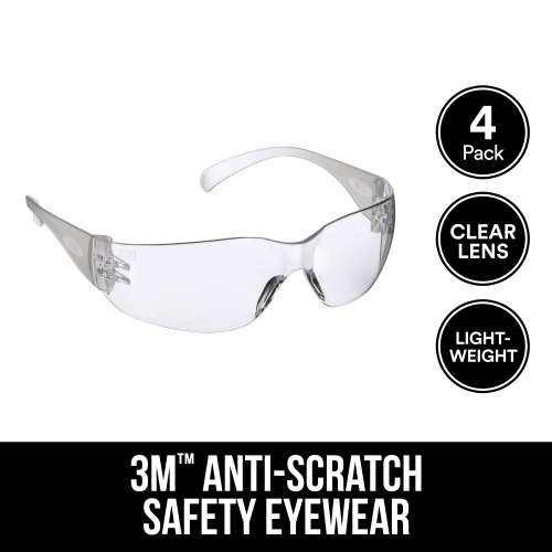 7100227088 7100227088 Safety Eyewear 90953H4-DC, Clear, Clear Lens, Anti-Scratch, 10/case