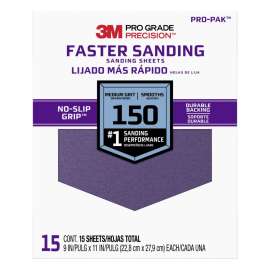 7100227529 Pro Grade Precision™ Faster Sanding Sanding Sheets 27150PGP-15, 9 in x 11 in, 150 grit, Medium, 15/pk