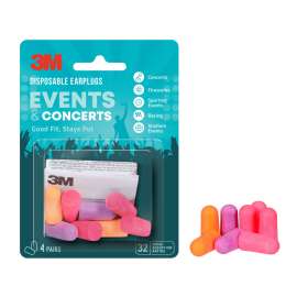 7100229223 EPEC-4BC-SIOC Disposable Earplugs Events & Concerts EPEC-4BC-SIOC, Multi-color, 4 Pair/Pack