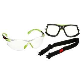 7100233038 S1201SGAF-TKT Solus™ 1000 Series S1201SGAF-TKT, Grn/Blk, Scotchgard™ Anti-Fog Coating, Clear AF-AS Lens, TPE/Strap, 20 ea/Case