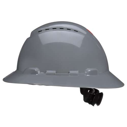 7100239989 H-808SFV-UV SecureFit™ Full Brim Hard Hat H-808SFV-UV, Grey, Vented, 4-Point Pressure Diffusion Ratchet Suspension with UVicator, 20ea/CS