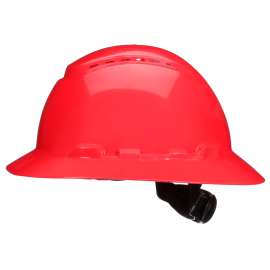 7100240024 H-805SFV-UV SecureFit™ Full Brim Hard Hat H-805SFV-UV, Red Vented, 4-Point Pressure Diffusion Ratchet Suspension, with Uvicator, 20ea/Case