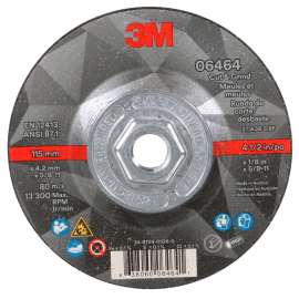 7100245014 Cut & Grind Wheel, 06464, 36+, T27 Quick Change, 4.5 in x 1/8 in x 5/8 in-11, 10/Carton, 20 ea/Case