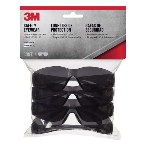 7100245442 90954H4-DC Safety Eyewear 90954H4-DC, Gray, Gray Lens, Anti-Scratch, 4/pack, 10 packs/case