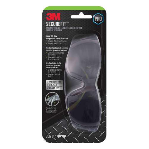 7100250564 SF400G-LV-4-PS SecureFit™ 400 Safety Eyewear SF400G-LV-4-PS, Gray Anti-Fog, 1 Eyewear, 4/case