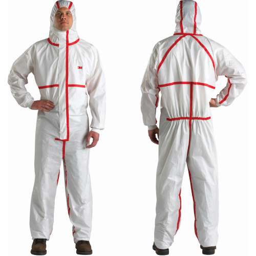 7100256139 7100256139 Chemical Protective Coverall 4565, White + Red, Type 4/5/6, 3XL, 20 Each/Case