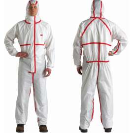 7100256140 7100256140 Chemical Protective Coverall 4565, White + Red, Type 4/5/6, 2XL, 20 Each/Case