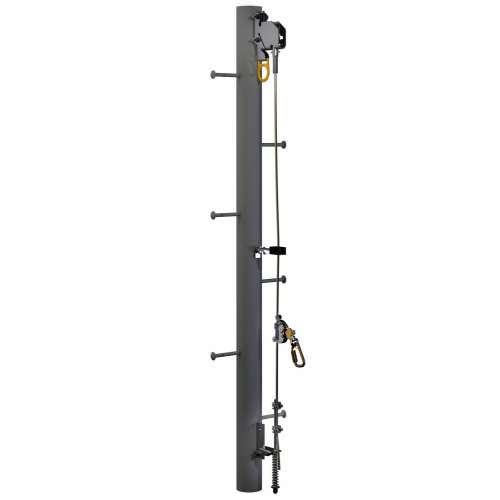 7100261158 6116634 DBI-SALA® Lad-Saf™ Cable Vertical Safety System Bracketry For Monopole 6116634, 4 User, Galvanized Steel