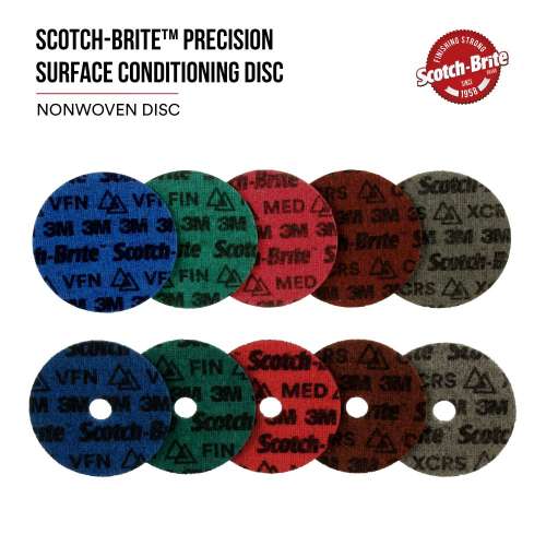 7100290113 Scotch-Brite™ Precision Surface Conditioning Disc, PN-DH, Medium+, 3 in x NH