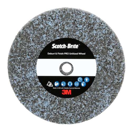 7100290244 Scotch-Brite™ Deburr & Finish Pro Unitized Wheel, DP-UW, 9C Extra Coarse+, 3 in x 1/2 in x 1/4 in, 20 ea/Case
