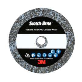 7100290249 Scotch-Brite™ Deburr & Finish Pro Unitized Wheel, DP-UW, 9C Extra Coarse+, 2 in x 1/4 in x 1/4 in, 60 ea/Case