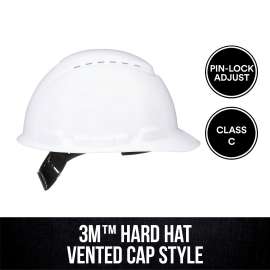7100292373 CHHWH1-V-12-DC Vented Hard Hat CHHWH1-V-12-DC, with PinLock Adjustment, White, 12/Case