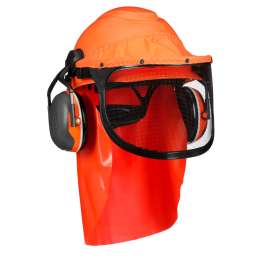 7100296933 H-706SFRFK-UV LumberJack™ Hard Hat System H-706SFRFK-UV, Pressure Diffusion Suspension, Uvicator, Mesh Visor, Rainshield, Ear Muffs, 1/Case