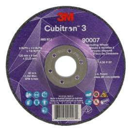 7100303967 Cubitron™ 3 Depressed Center Grinding Wheel, 90007, 36+, T27, 5 in x 1/4 in x 7/8 in (125x6x22.23mm) ANSI, 10/Pack, 20 ea/Case
