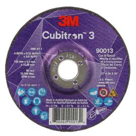 7100305443 Cubitron™ 3 Cut and Grind Wheel, 90013, 36+, T27, 4 in x 5/32 in x 5/8 in (100 x 4.2 x 15.88 mm), ANSI, 10/Pack, 20 ea/Case
