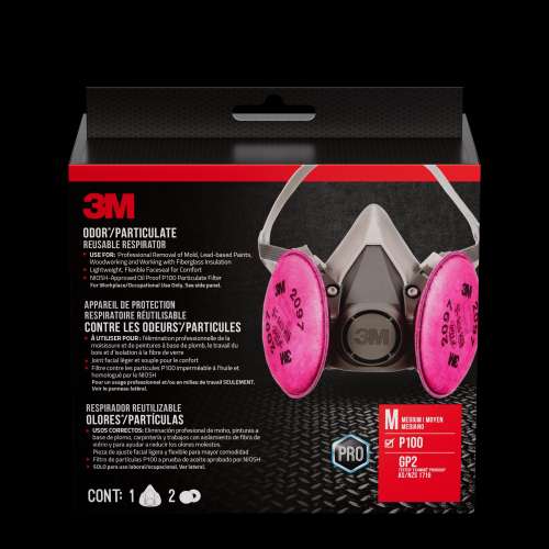 7100308984 6297P1-DC Odor/Particulate Reusable Respirator 6297P1-DC, P100, Medium, 1-Facepiece and 2-pair of 2097 Filters