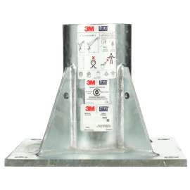 7100311244 8000095 DBI-SALA® Confined Space Floor Mount High Capacity Davit Mast Base 8000095, Galvanized Steel